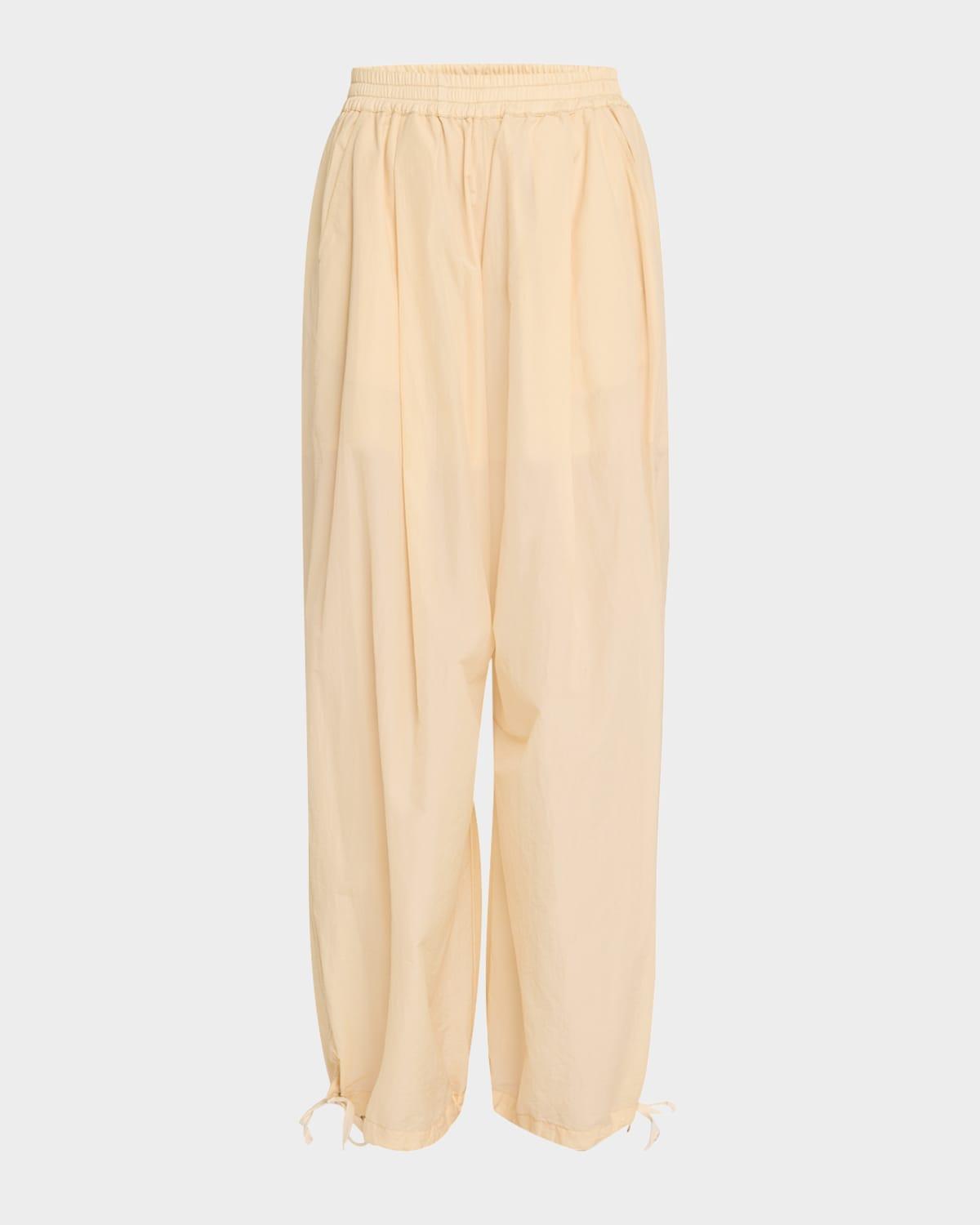 drawcord-ankle wide-leg trousers