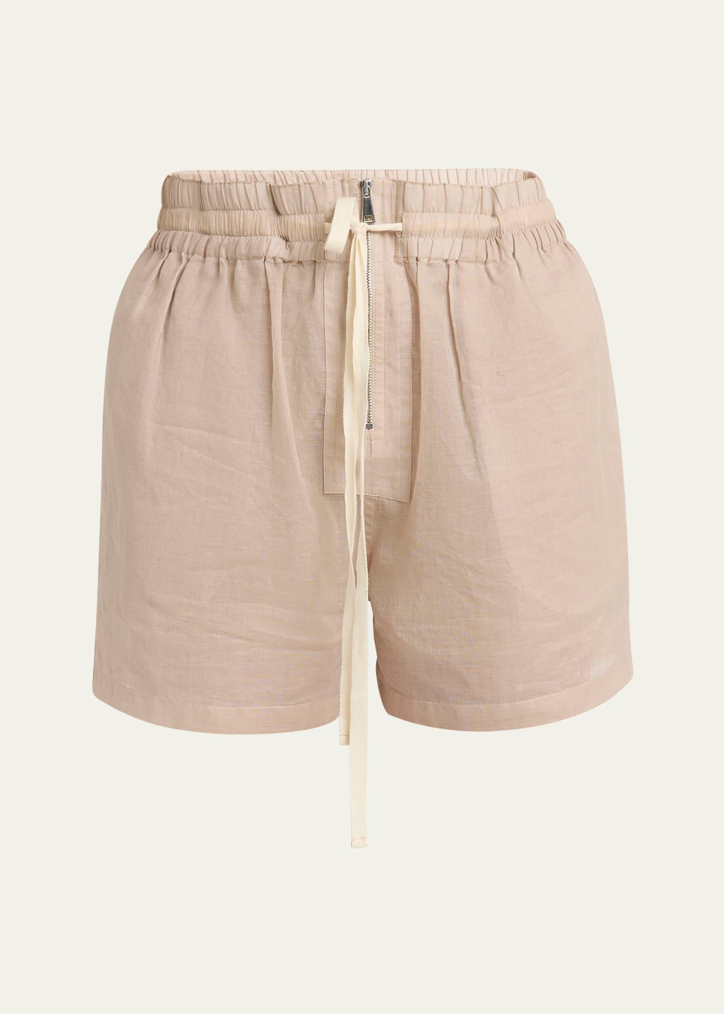 drawstring cotton short trousers