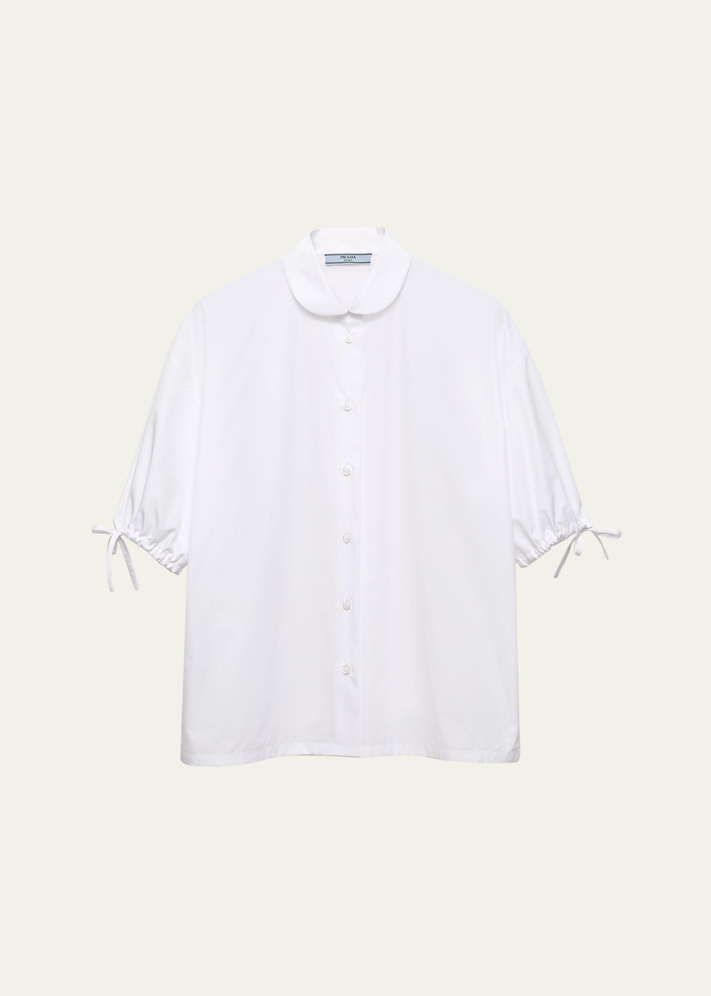 drawstring cuff poplin shirt