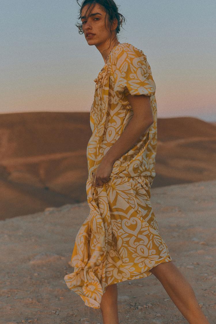 drawstring-detail dress