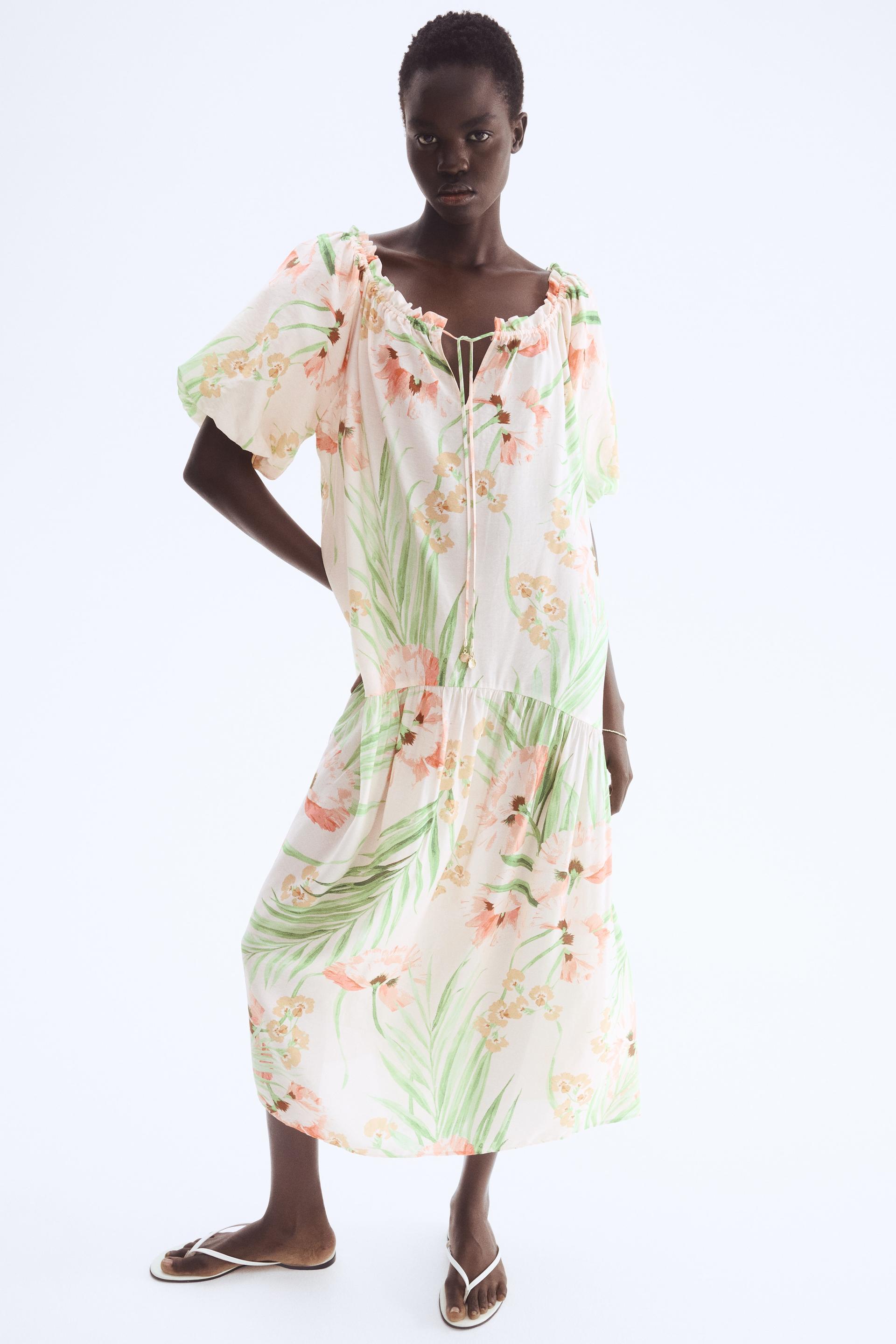 drawstring-detail dress