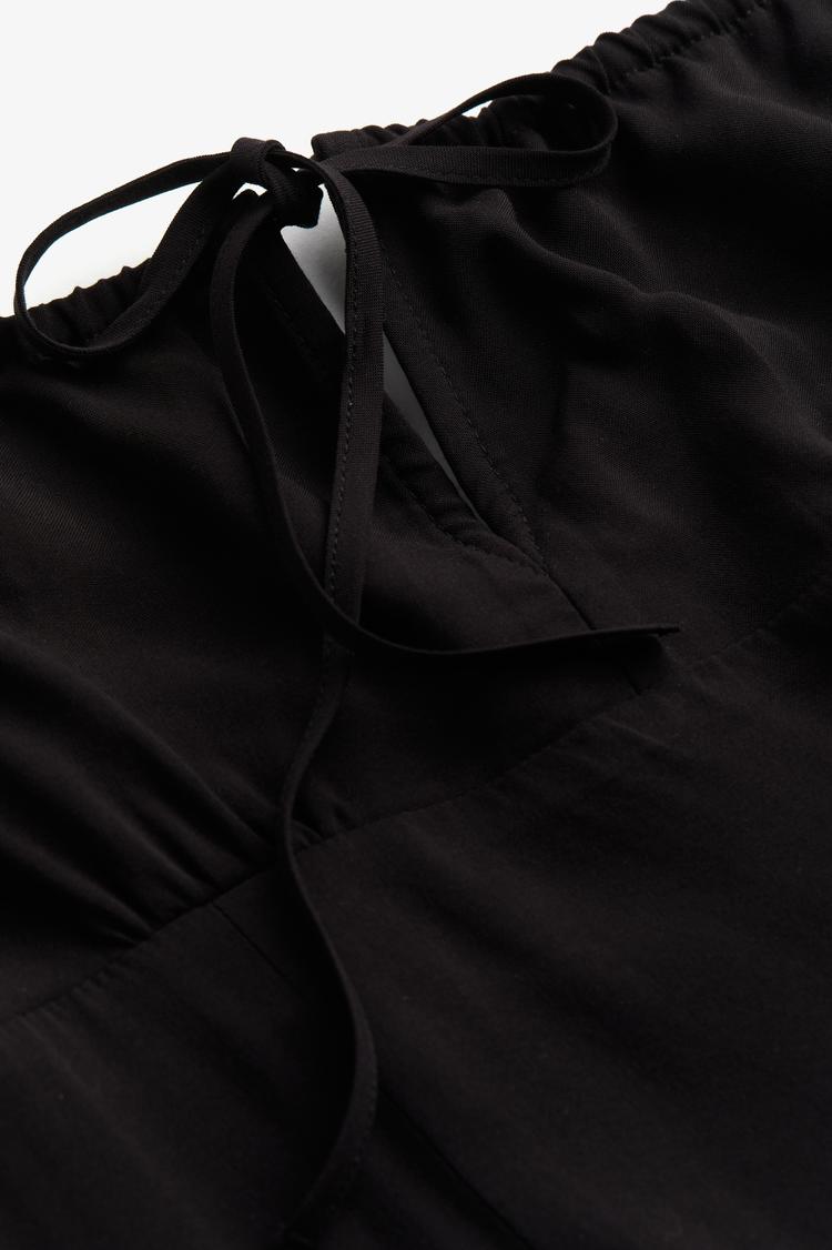 drawstring-detail midi dress