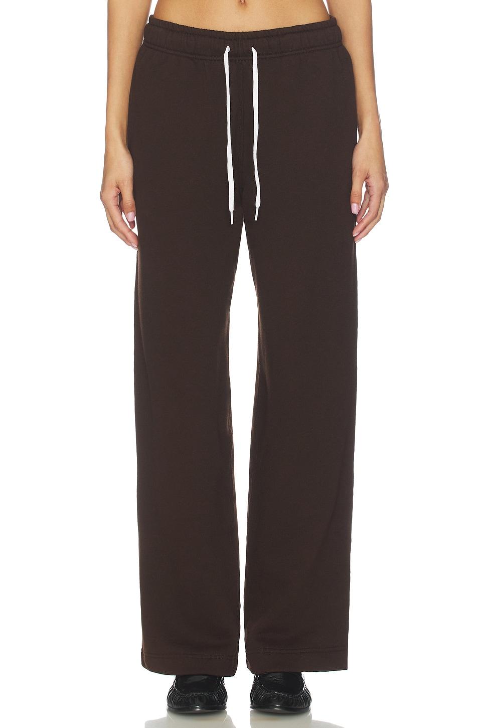 drawstring fleece wide leg sweatpant