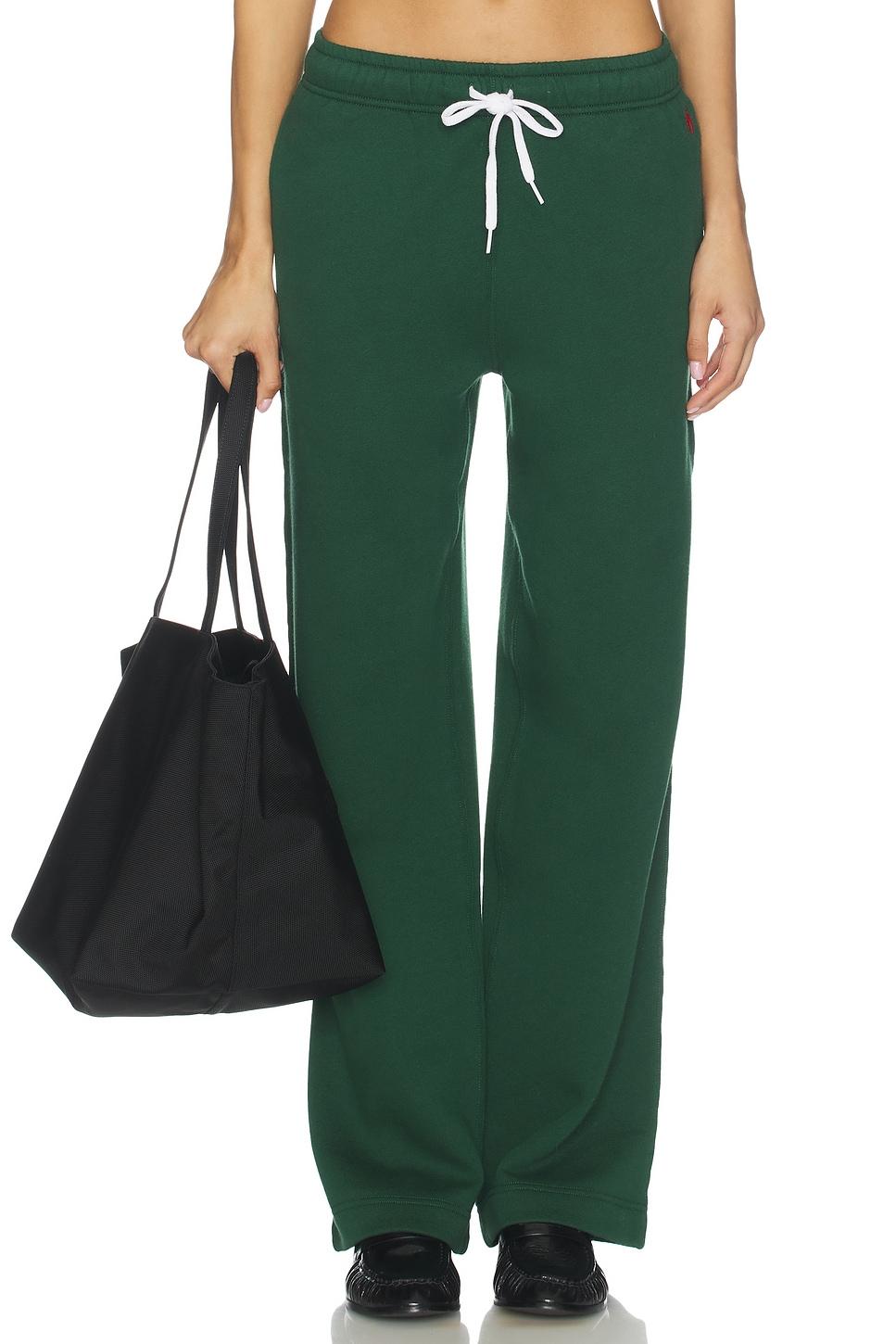 drawstring fleece wide leg sweatpant