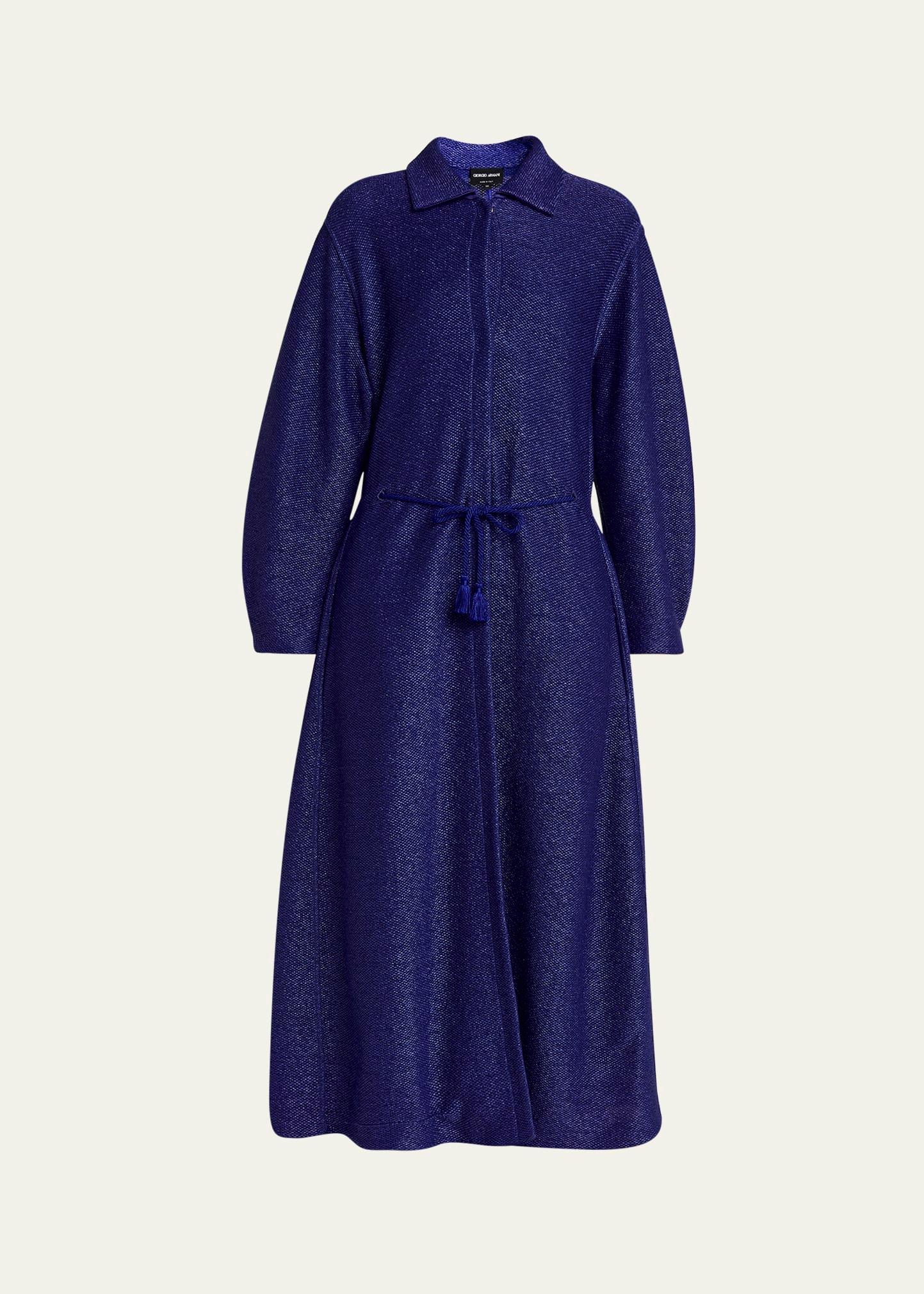 drawstring maxi coat