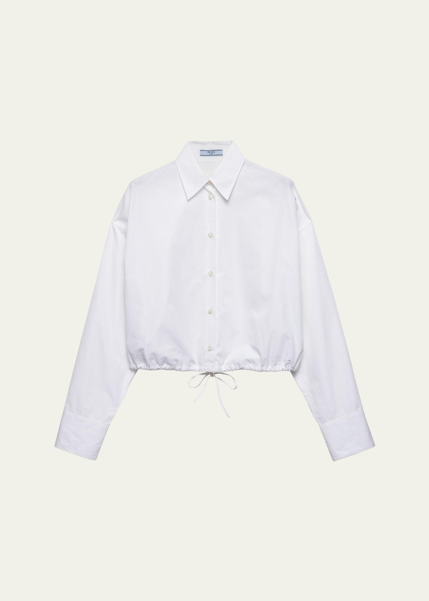 drawstring poplin shirt