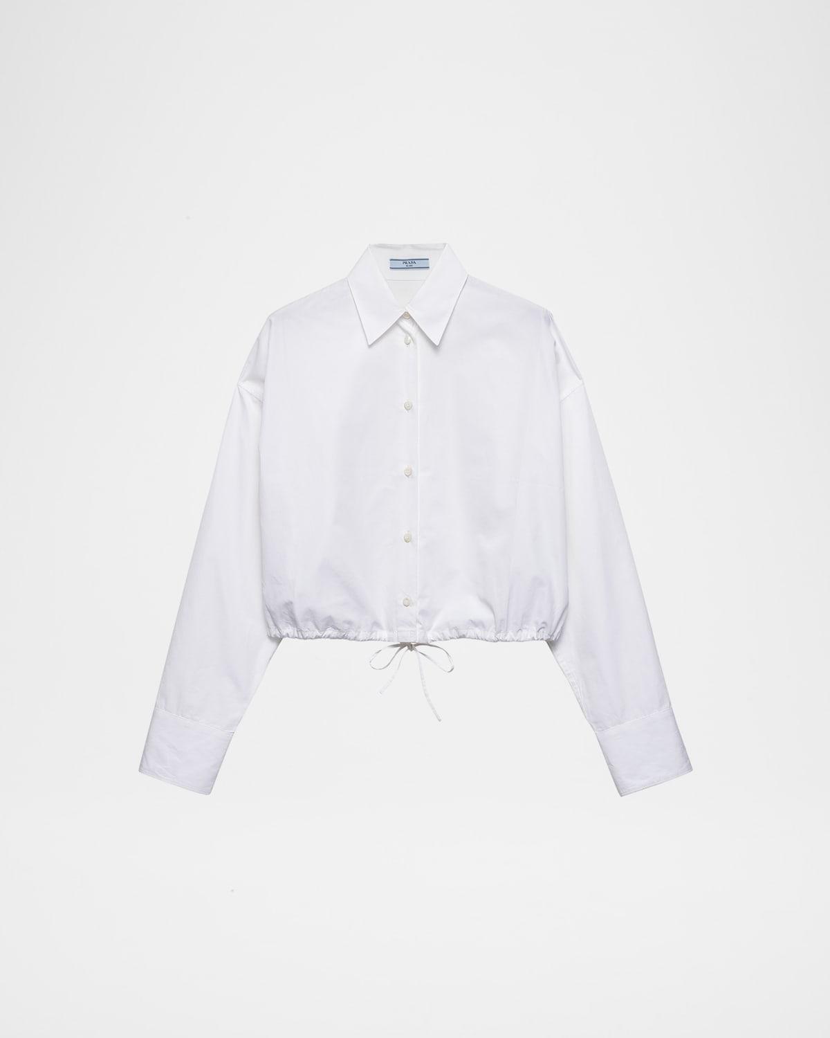 drawstring poplin shirt