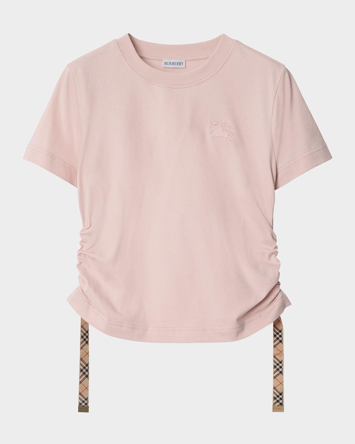 drawstring ruched crop t-shirt