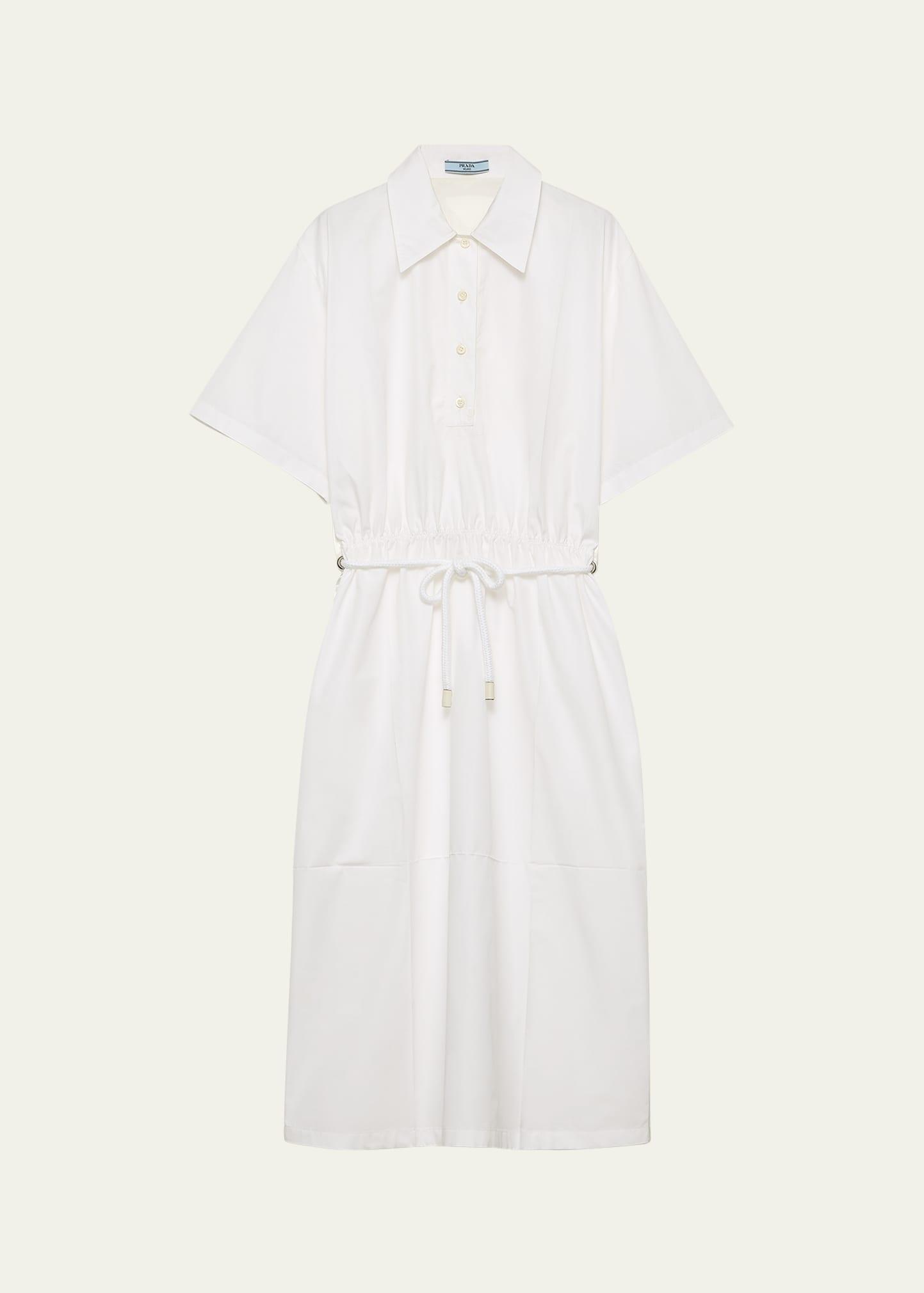 drawstring satin back midi dress