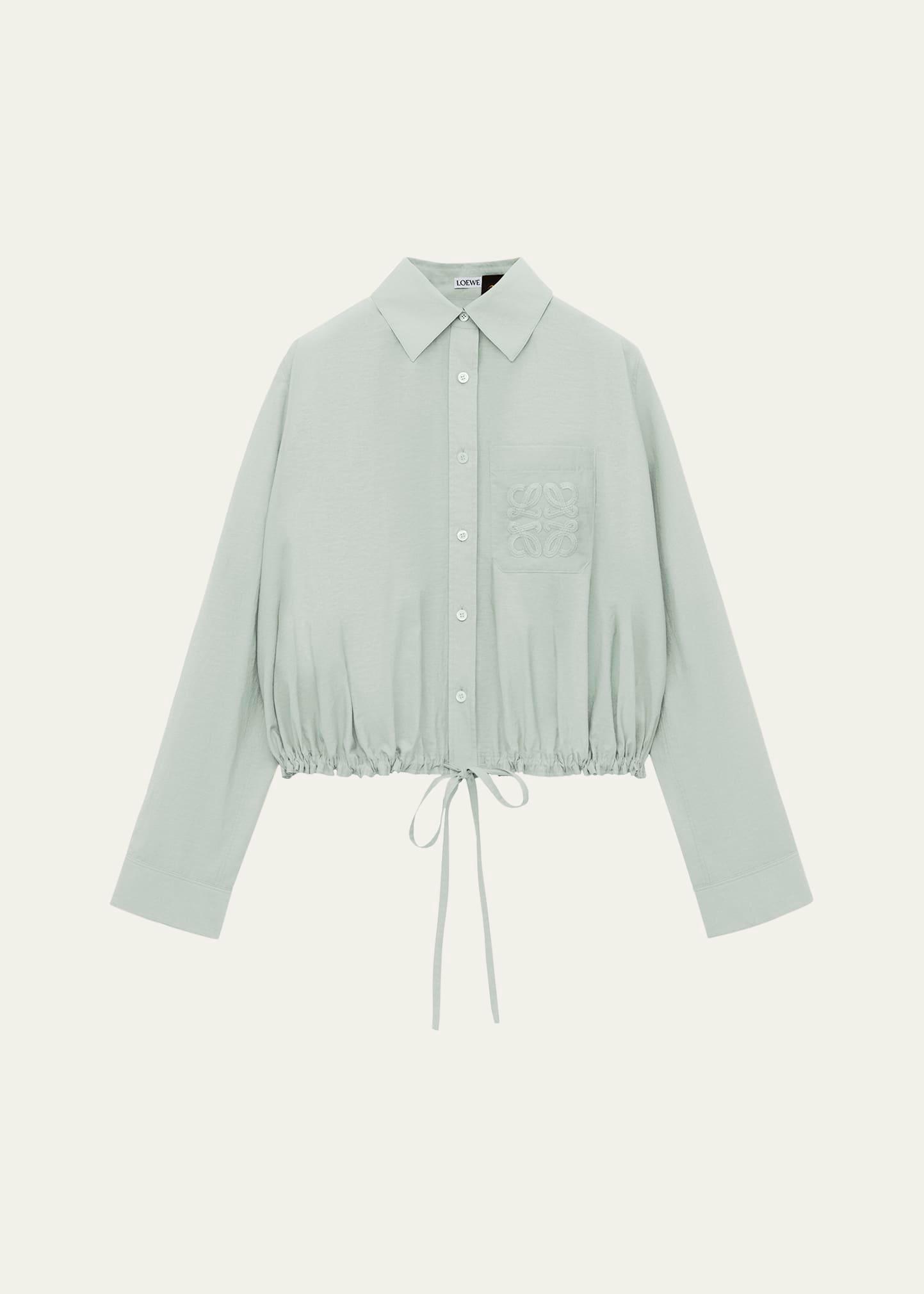 drawstring terry anagram blouson blouse