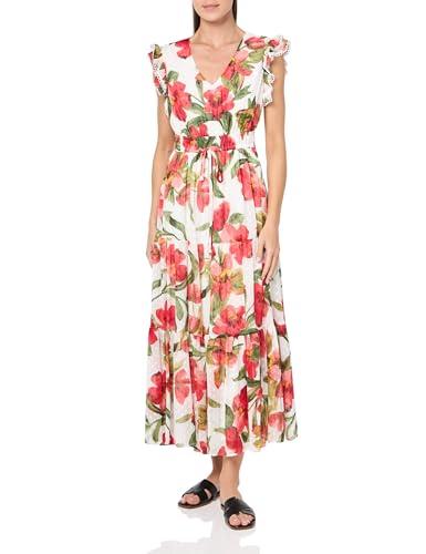 drawstring waist maxi with ruffle slvs