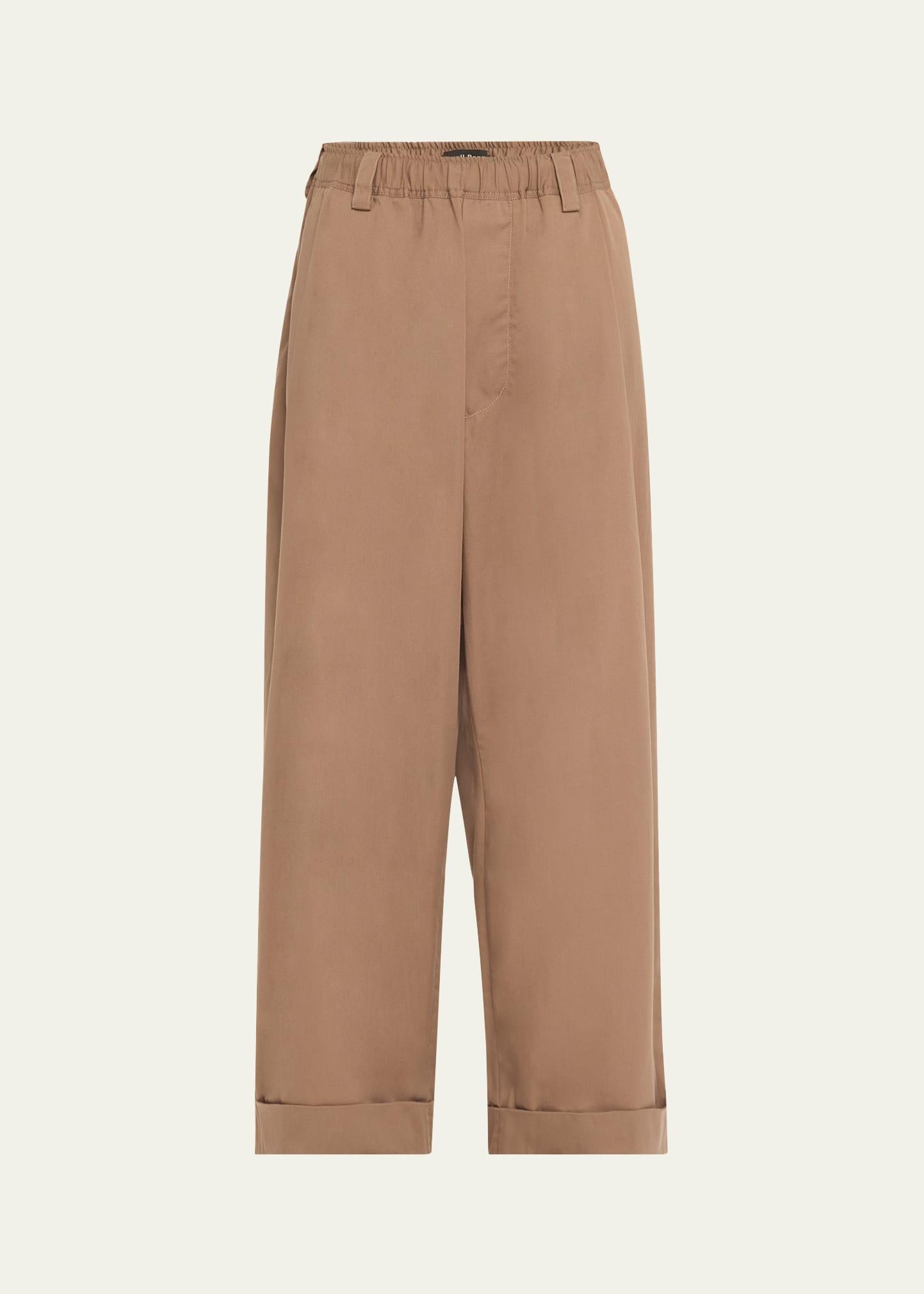 drawstring wide leg chino pants