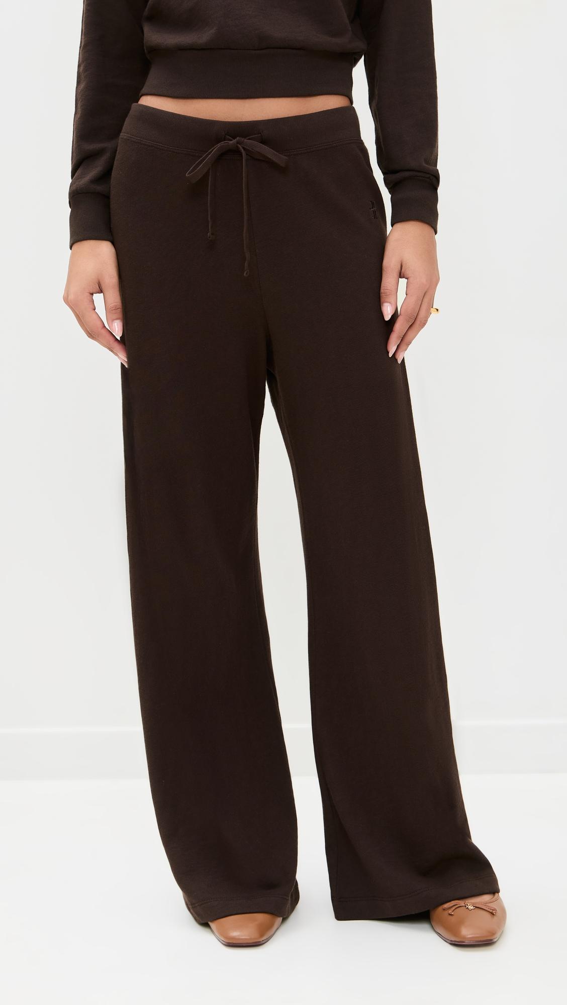 drawstring wide leg sweatpants