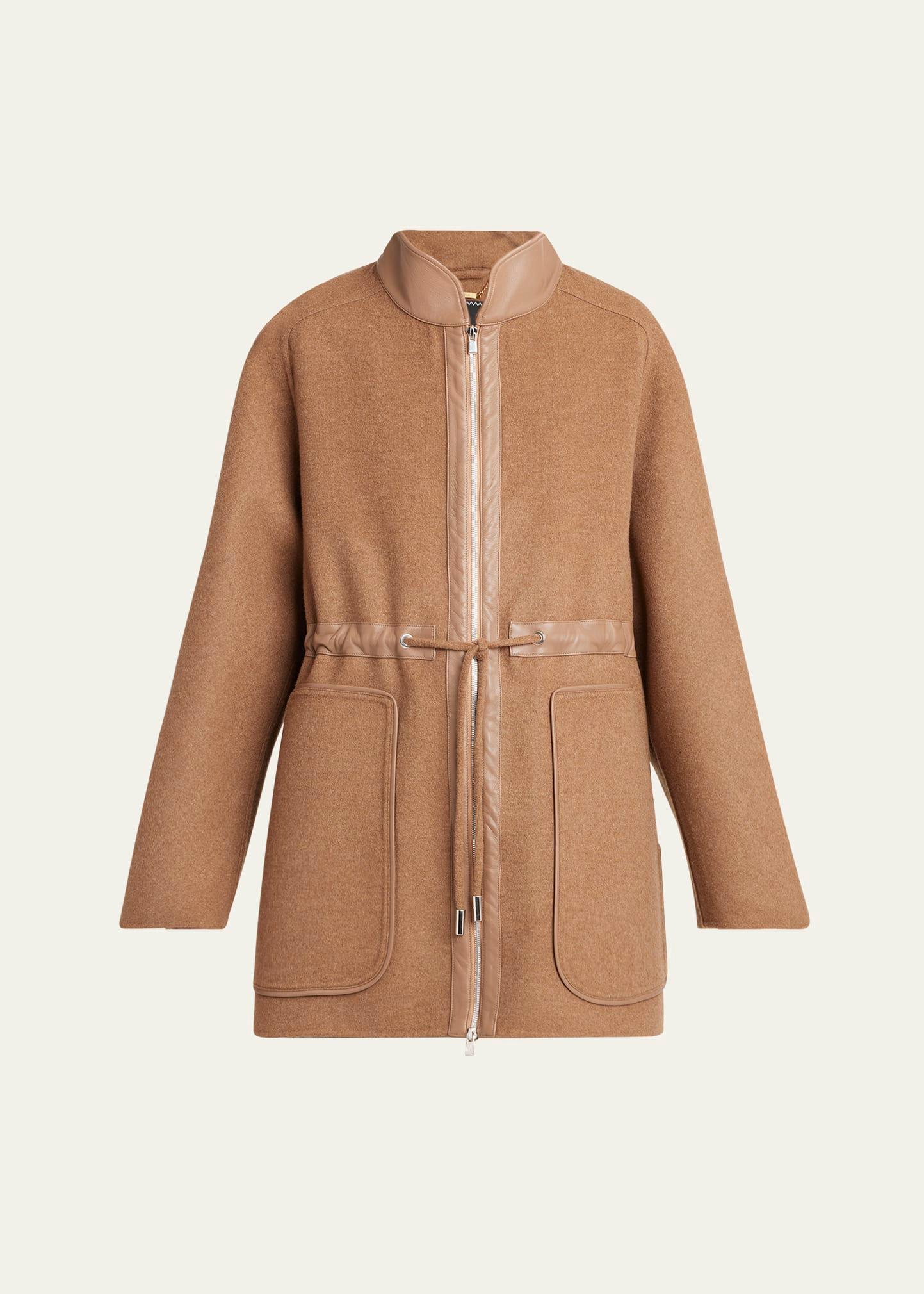 drawstring wool parka