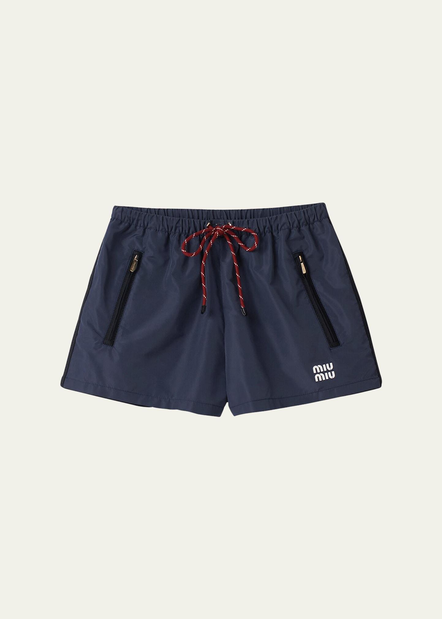 drawstring zip-pocket shorts