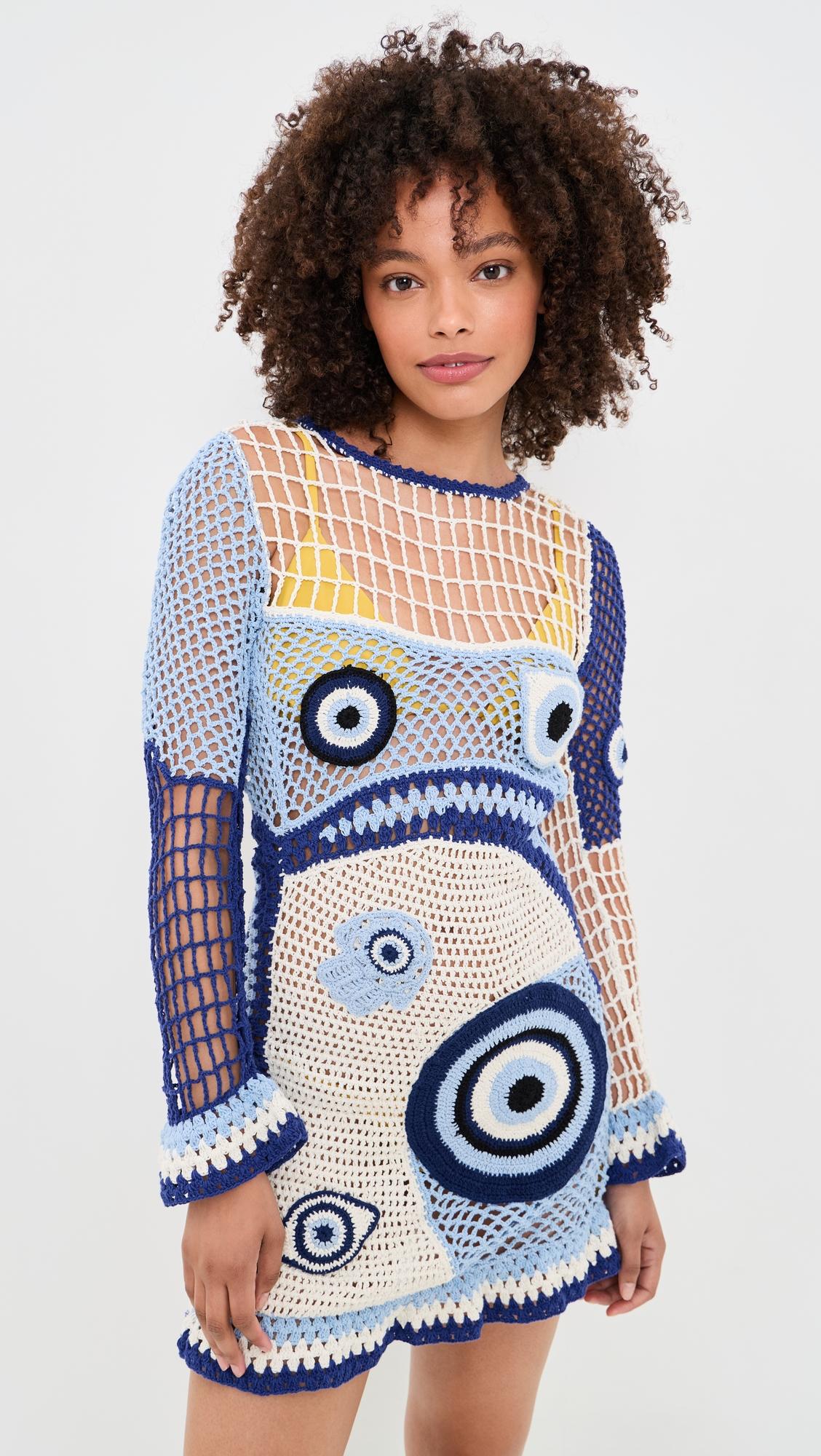 dream evil eye crochet dress