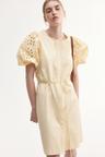 dress with eyelet-embroidered sleeves