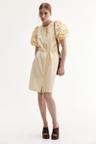 dress with eyelet-embroidered sleeves