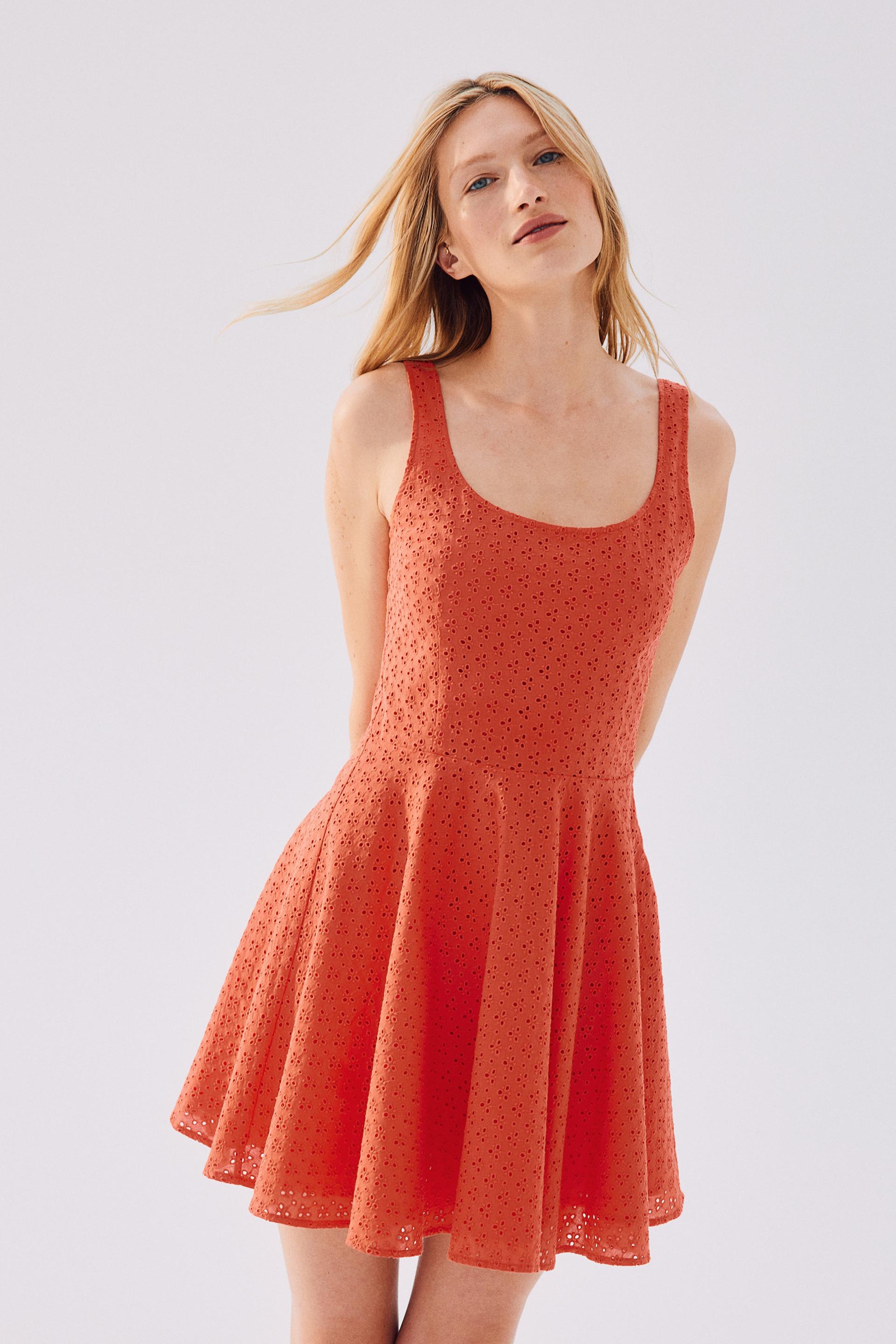 dress with eyelet embroidery