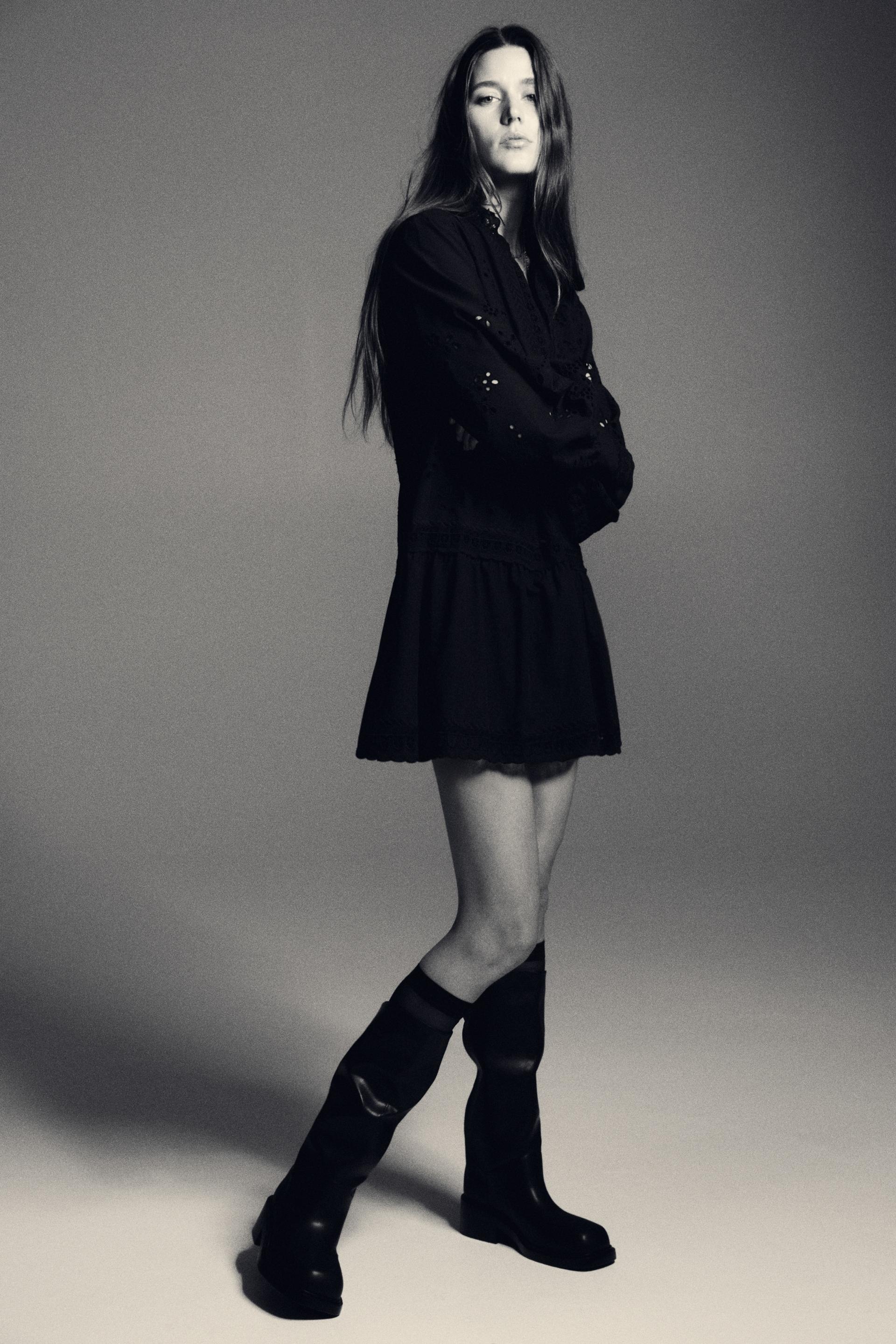 dress with eyelet embroidery