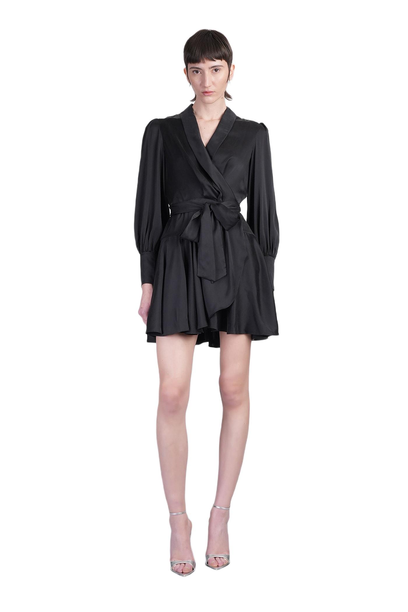 dress woman in black silk