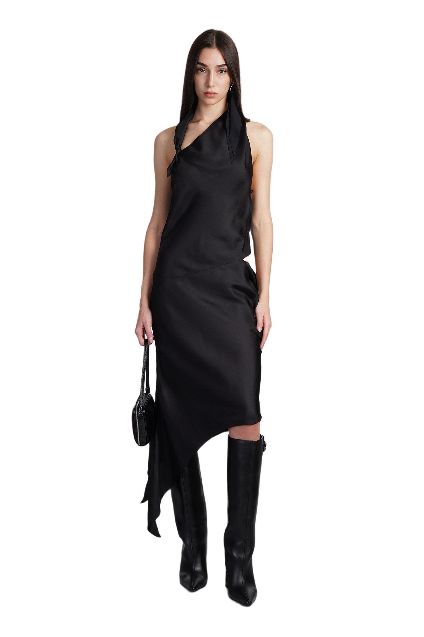dress woman in black silk