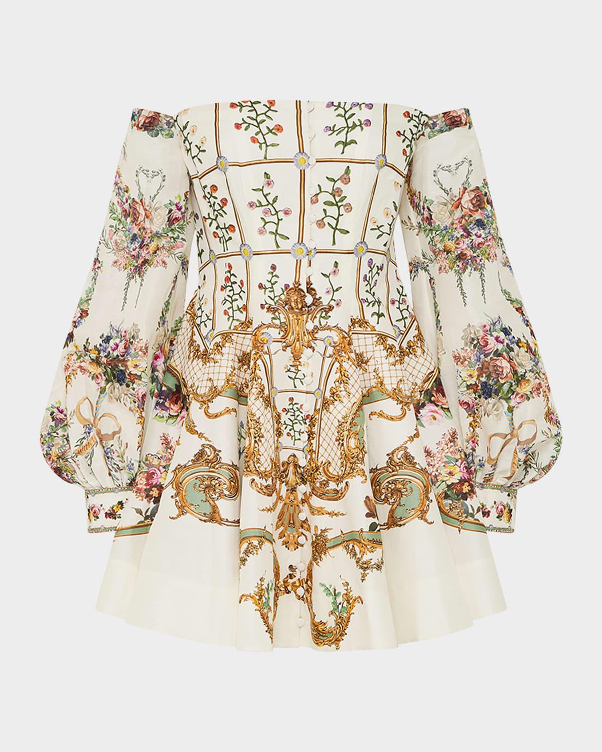 dressing room drama seamed off-shoulder dress