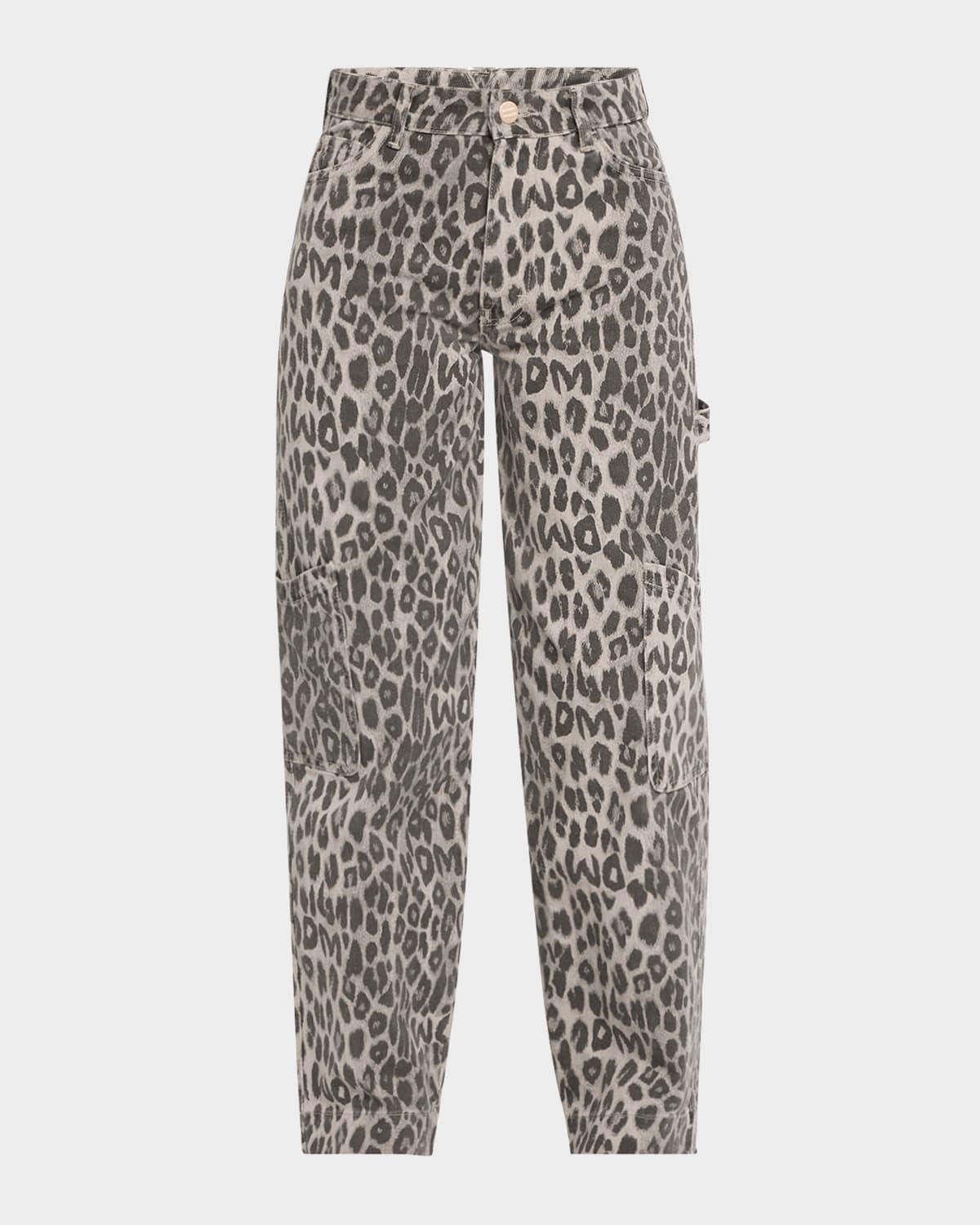 drew leopard cargo pants