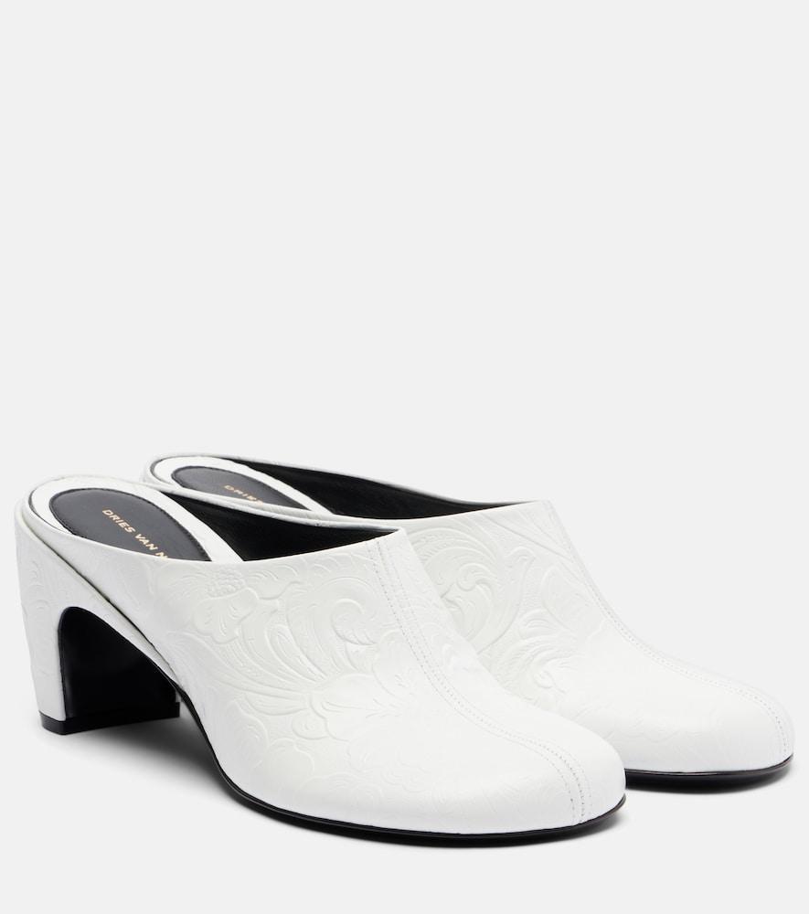 dries van noten 65 debossed leather mules