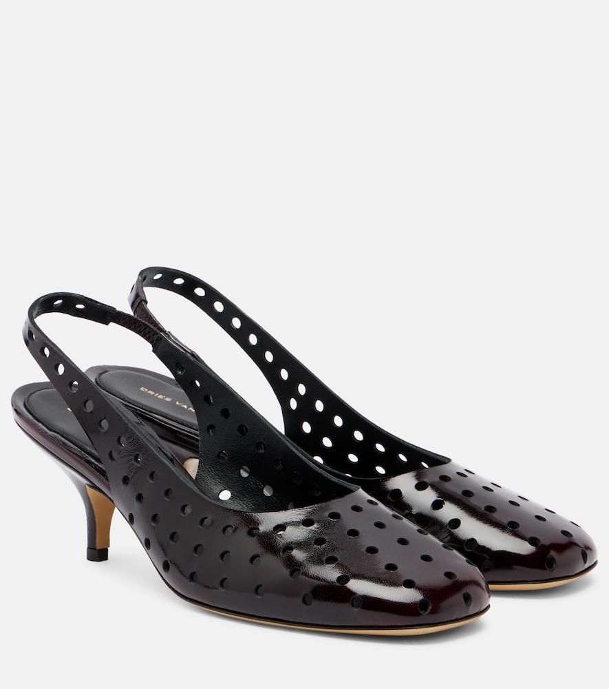 dries van noten 65 perforated leather slingback pumps