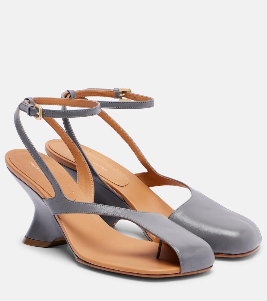 dries van noten 75 leather wedge sandals