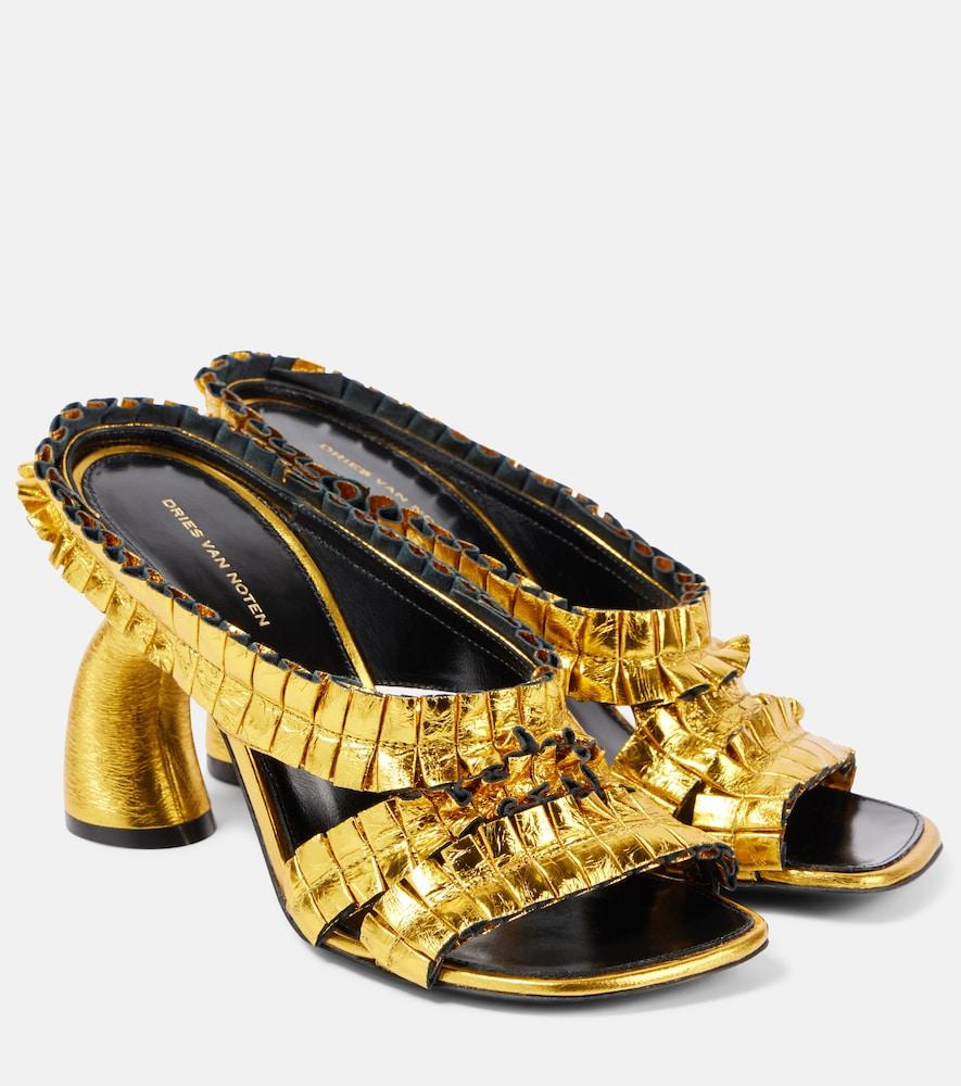 dries van noten 95 metallic leather sandals