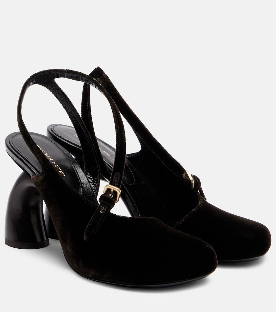 dries van noten 95 velvet slingback pumps