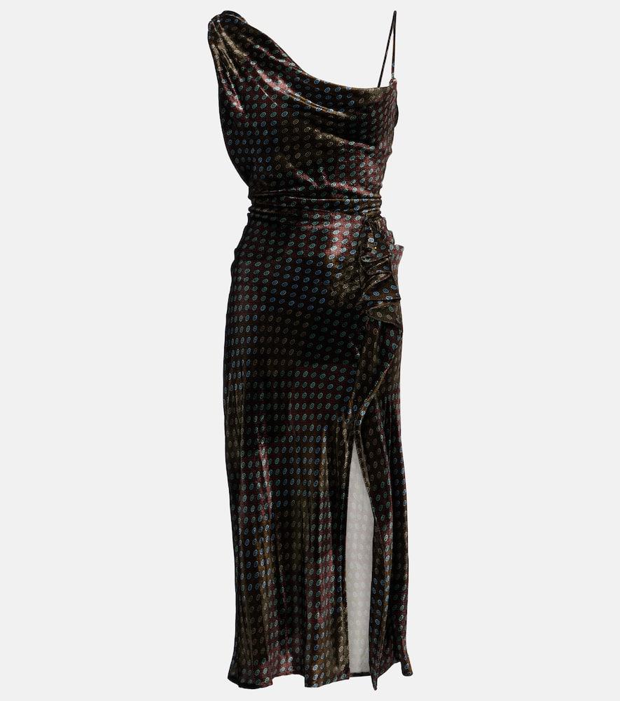 dries van noten asymmetric printed gown