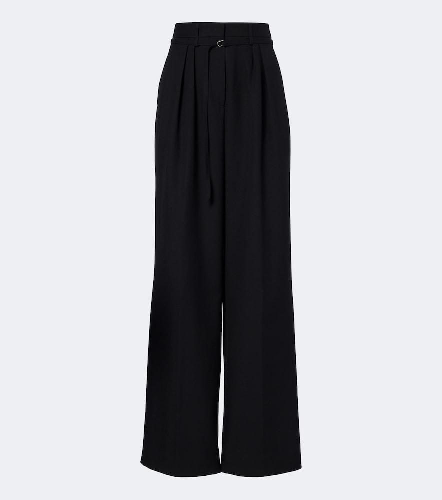 dries van noten belted pleated wool wide