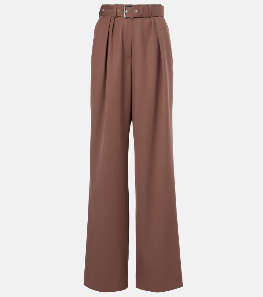dries van noten belted wool gabardine wide