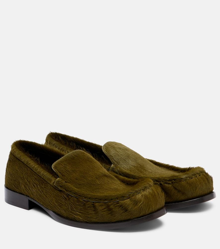 dries van noten calf hair loafers