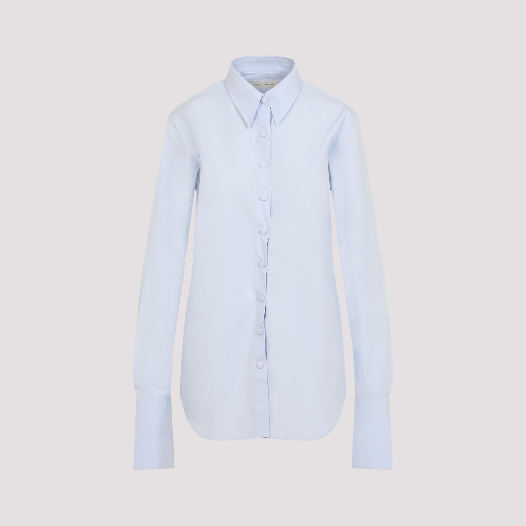dries van noten celina shirt blue cotton - women