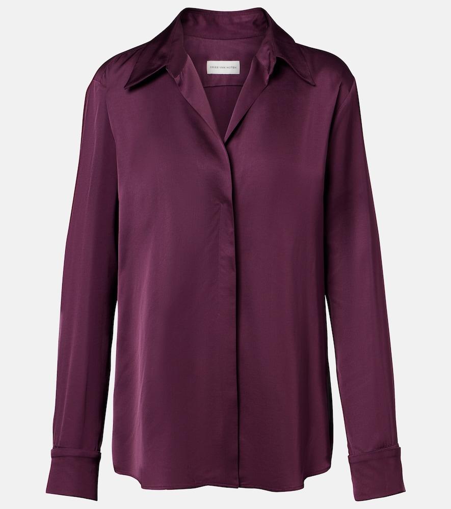 dries van noten celindra satin shirt