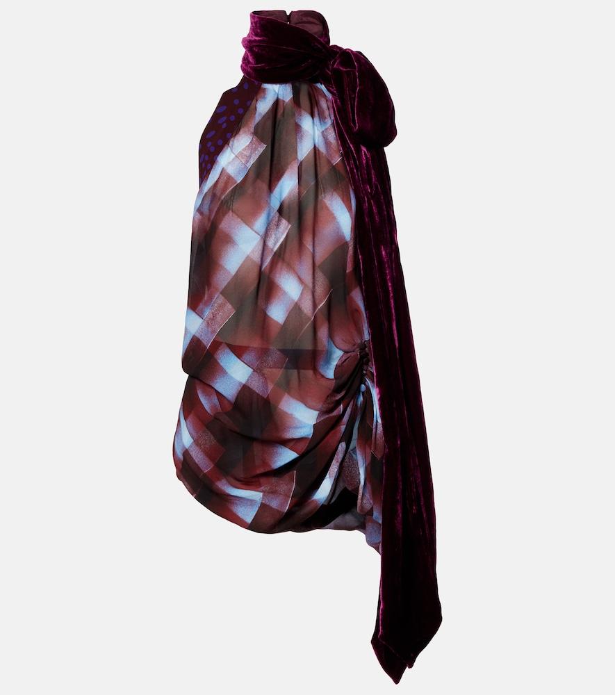 dries van noten checked scarf