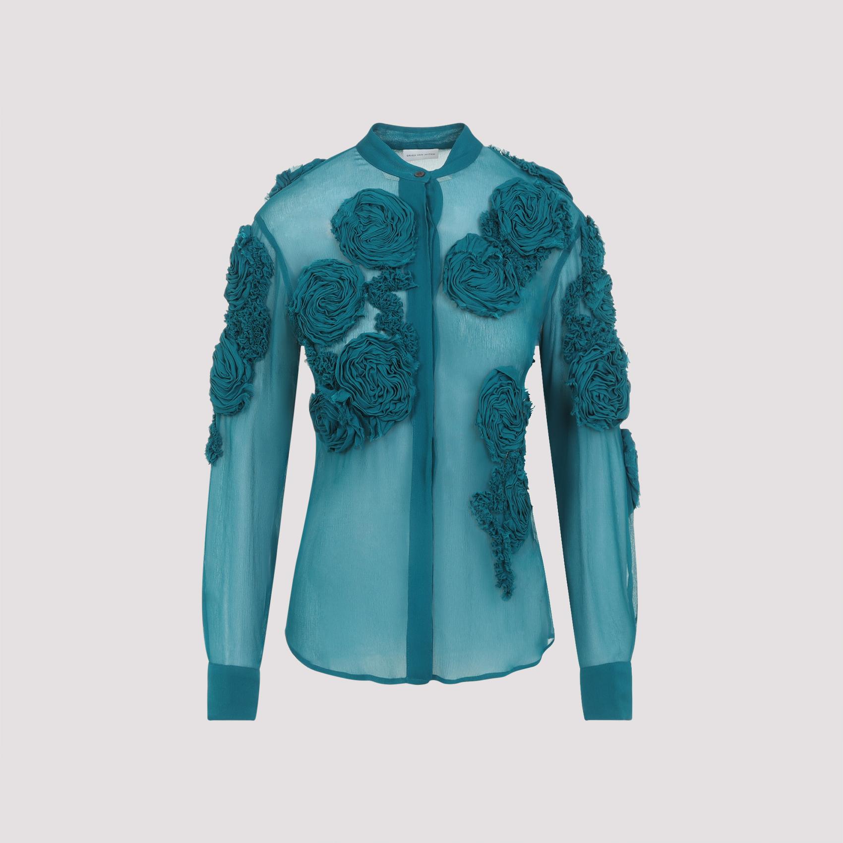 dries van noten chowsa blouse green viscose - women
