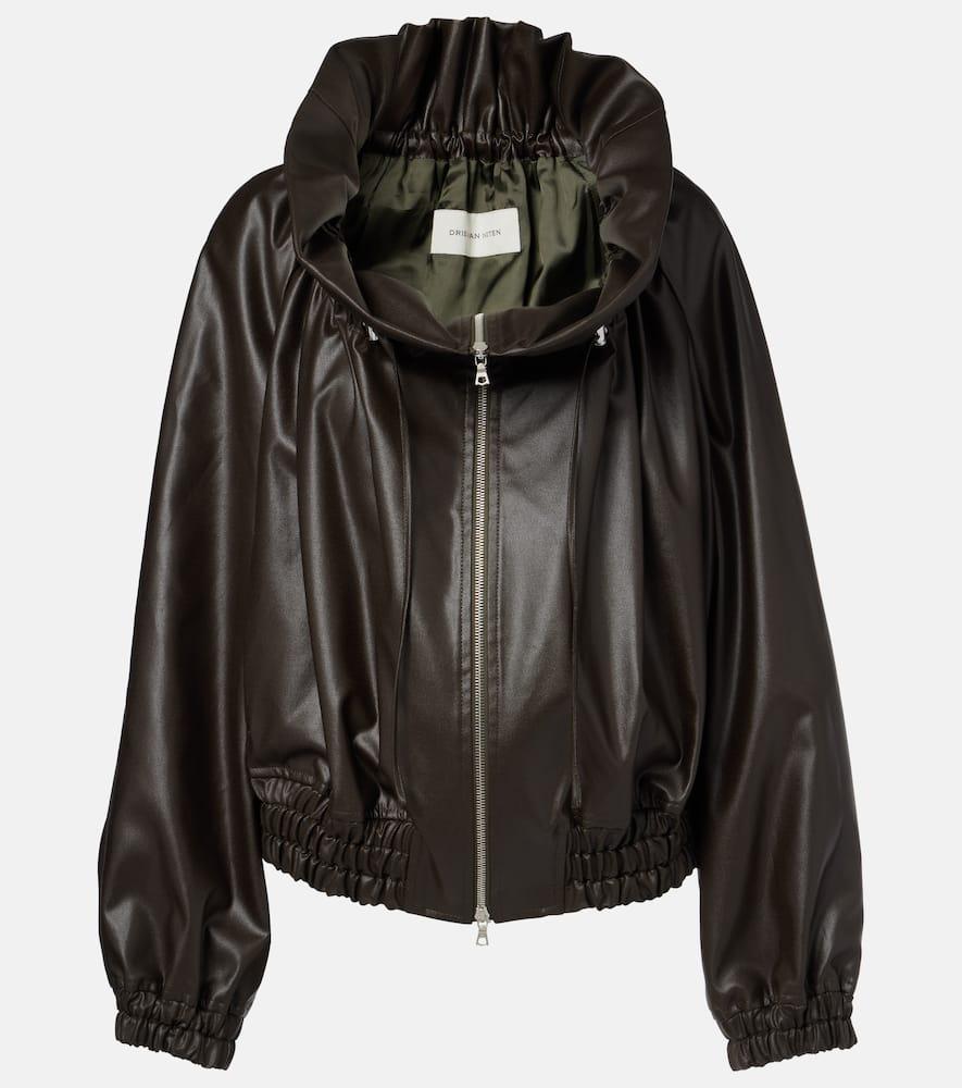 dries van noten cocoon gathered satin blouson