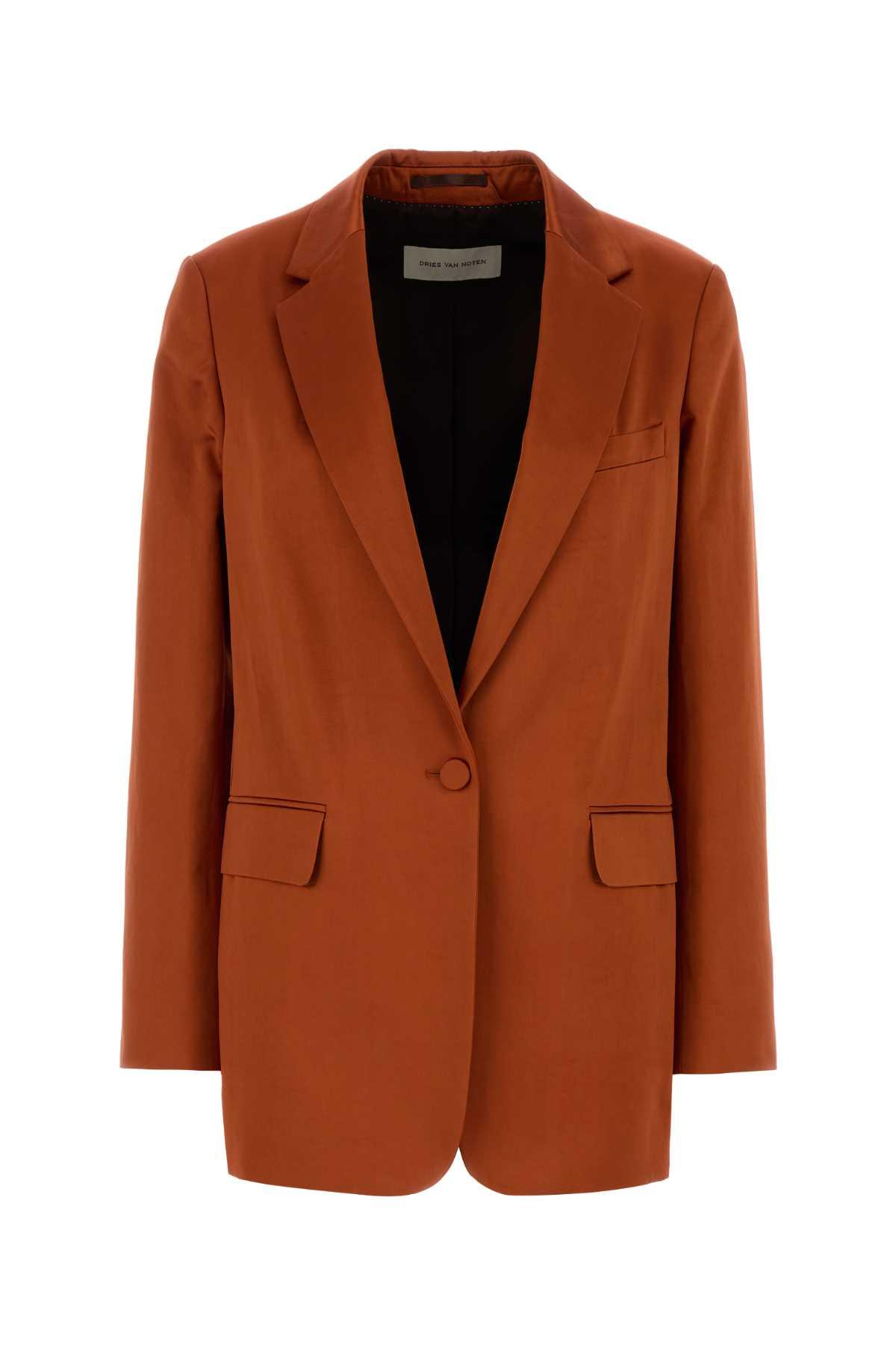dries van noten copper satin blanchet blazer