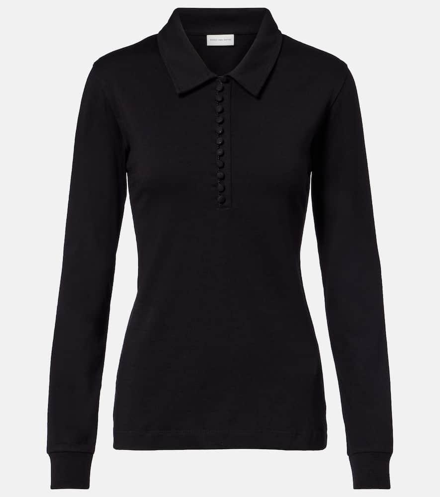dries van noten cotton jersey polo shirt