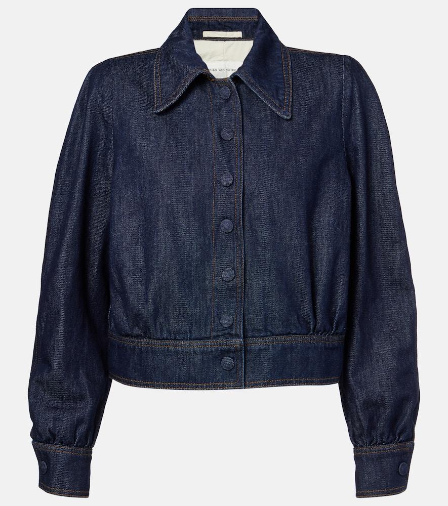 dries van noten cropped denim jacket