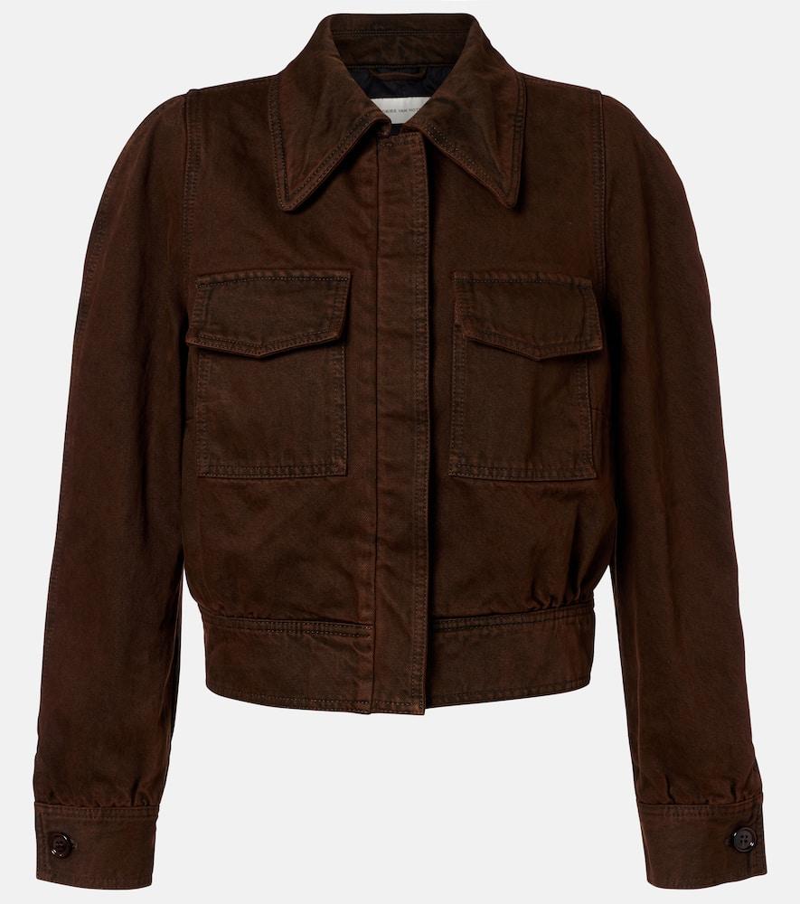 dries van noten cropped denim jacket