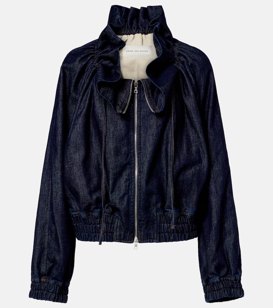 dries van noten denim bomber jacket