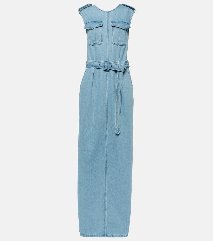 dries van noten denim maxi dress
