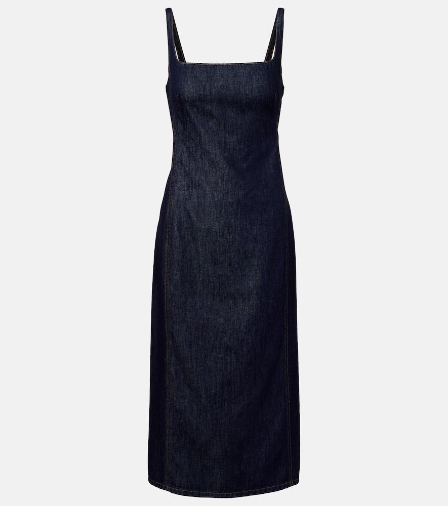 dries van noten denim midi dress