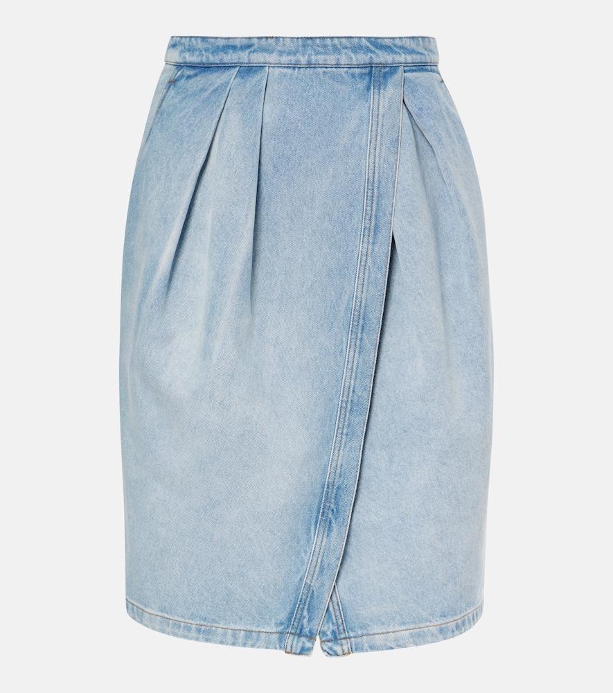 dries van noten denim midi skirt